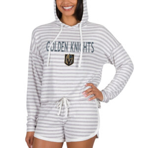 Women's Concepts Sport Cream Vegas Golden Knights Visibility Long Sleeve Hoodie T-Shirt & Shorts Set