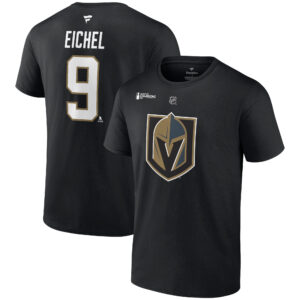 Men's Fanatics Branded Jack Eichel Black Vegas Golden Knights 2023 Stanley Cup Champions Authentic Stack Player Name & Number T-Shirt