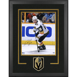 Reilly Smith Vegas Golden Knights Deluxe Framed Autographed 16" x 20" White Jersey Skating Photograph