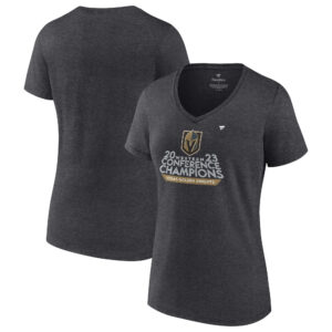 Women's Fanatics Branded Heather Charcoal Vegas Golden Knights 2023 Western Conference Champions Locker Room V-Neck T-Shirt